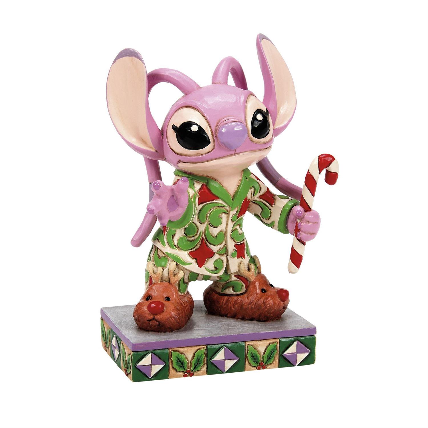 6015009 Jim Shore, Disney Traditions, Jim Shore Disney, 6015009, Christmas Dreams, Angel in Weihnachtspyjama, Angel in Christmas Pyjama Jim Shore Disneyfigur