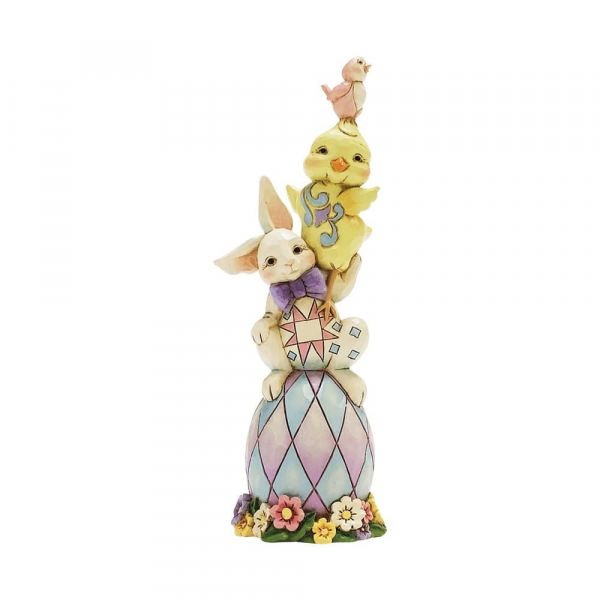 hc-6007164a Heartwood Creek, Jim Shore, Jim Shore Ostern, Jim Shore Osterfigur, Egg-stra Dose of Cute, Easter Stacked Pint Sized Figurine, Osterstapelfigur, Osterkollektion, 6007164