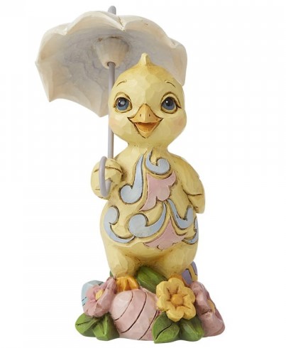 hc-6008410a Heartwood Creek, Jim Shore, Jim Shore Ostern, Jim Shore Frühling, 6008410, Mini Chick with Umbrella, Miniküken mit Regenschirm, Osterkollektion