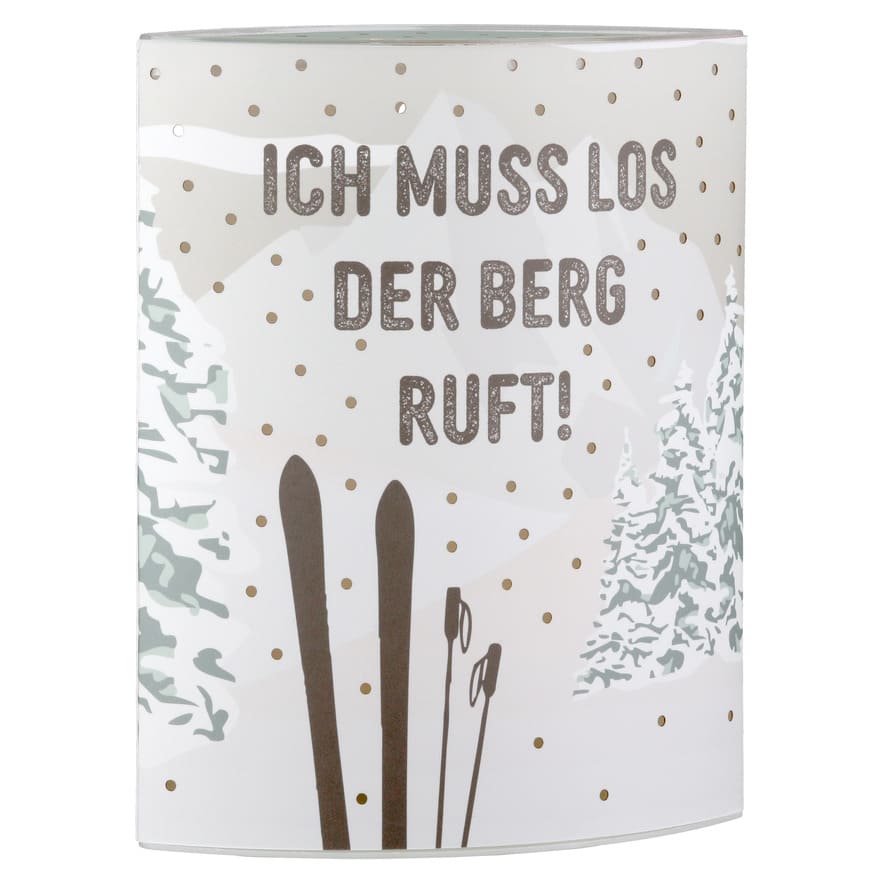Tischlampe Der Berg ruft - Dekolampe Ski / 63268 Gilde LED Stimmungslicht mit Hundemotiv Dekoleuchte