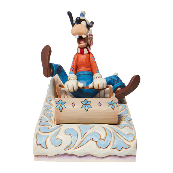 6008974 Disney Traditions, Jim Shore, Jim Shore Disney, Disney Traditions Collection, 6008974, A Wild Ride, Goofy Sledding, Goofy fährt Schlitten, Goofy im Schlitten, Jim Shore Disneyfigur, DIsney Traditions Figur, Disney Traditions Weihnachten, Jim Shore Weihnac