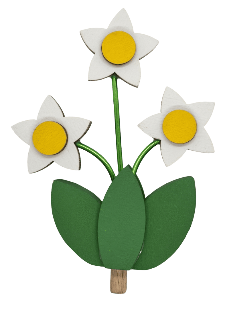 Blume - Narzisse weiß - Steckfigur für den großen Kerzenring von Sebastian Design