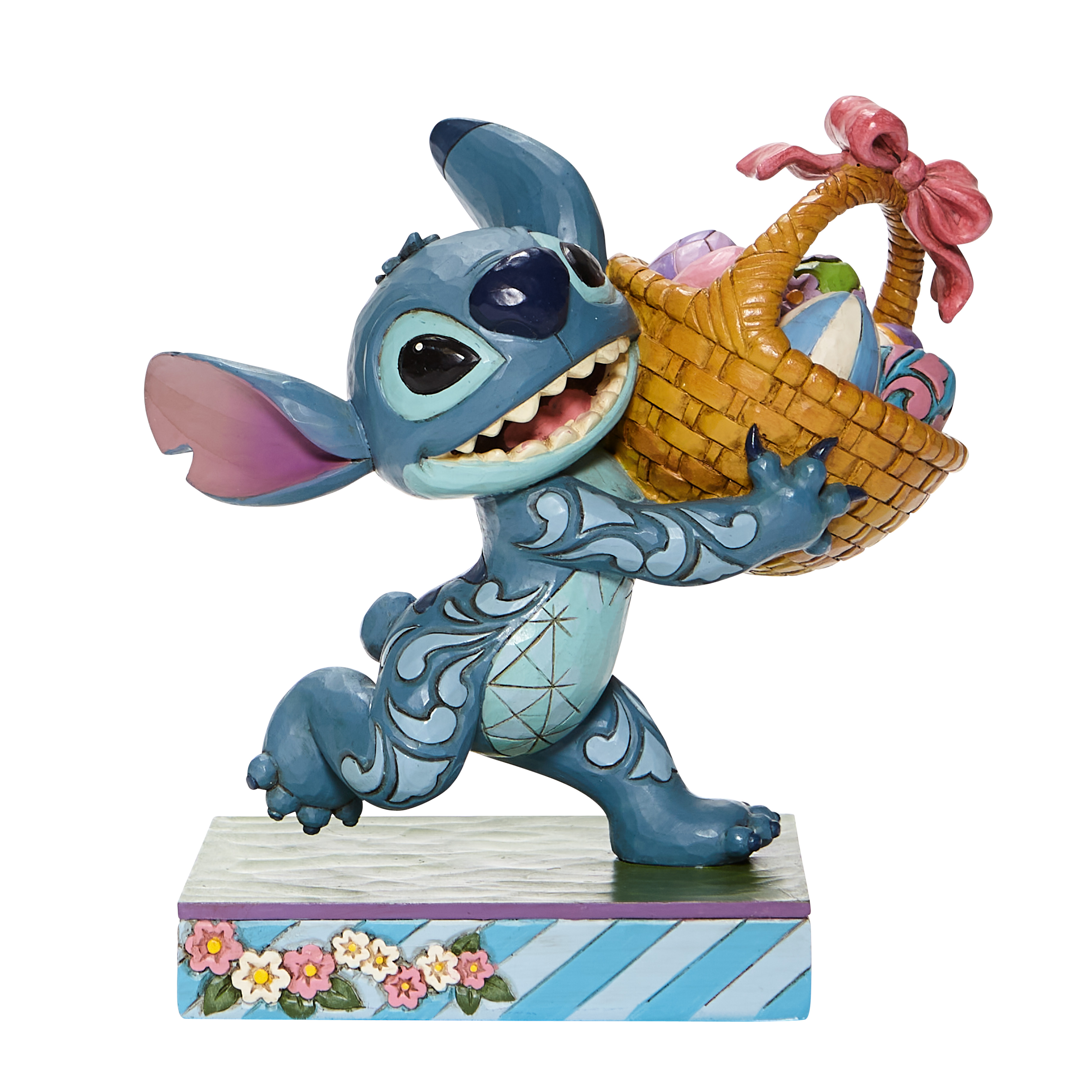 6008075 Disney Traditions, Jim Shore, Jim Shore Disney, Jim Shore Disneyfigur, Jim Shore Disney Figur, Bizarre Bunny, Bizarrer Osterhase, Stitch Running Off with Easter Basket, Stitch mit Osterkorb, 6008075