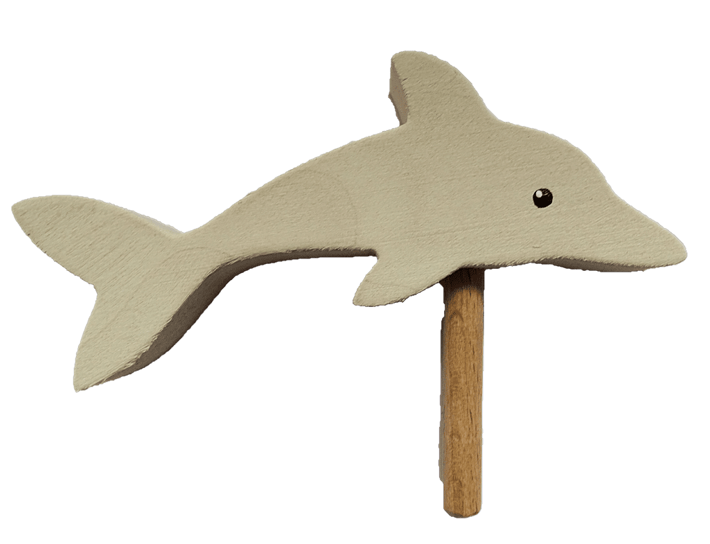 HK-B-222w Kerzenring, Sebastian Design, Talvel Steckfigur, B222w Steckfiguren, Delfin weiß, Holzfigur, skandinavische Dekoration, Holzdekoration, Kerzenkranz, Jahreszeitentisch, Holzdeko, maritim