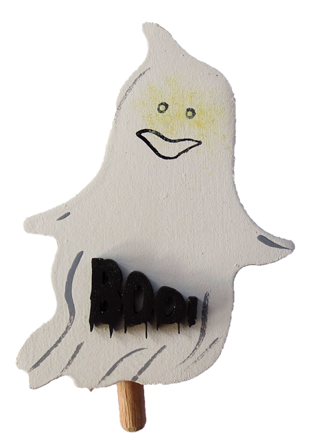 HK-H-006 Halloween - Gespenst Sebastian mit Zipfel / Steckfigur für die großen Kerzenringe von Sebastian Design