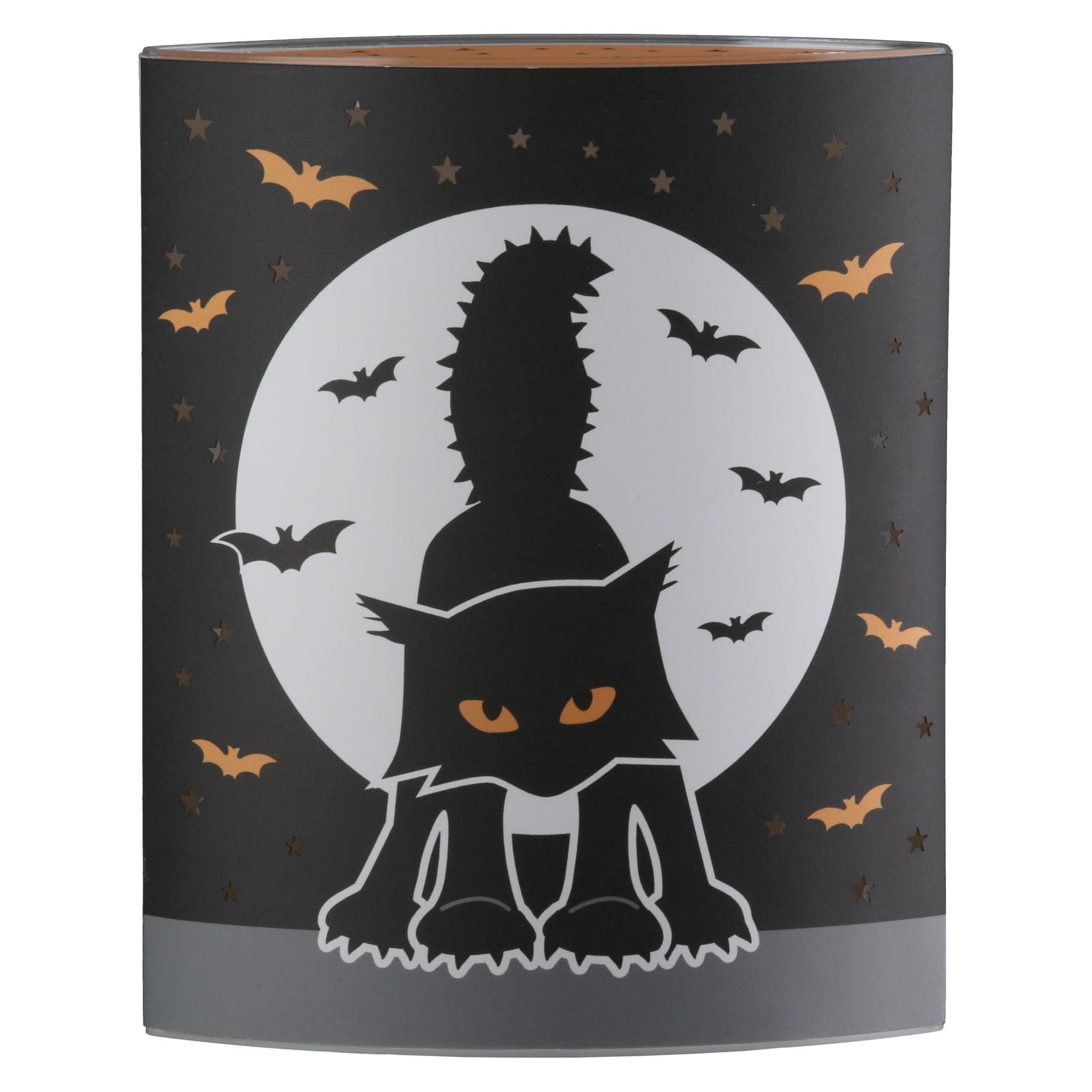 Tischlampe Halloween Schwarze Katze - Dekolampe / 63497 Gilde LED Stimmungslicht Windlicht Halloween