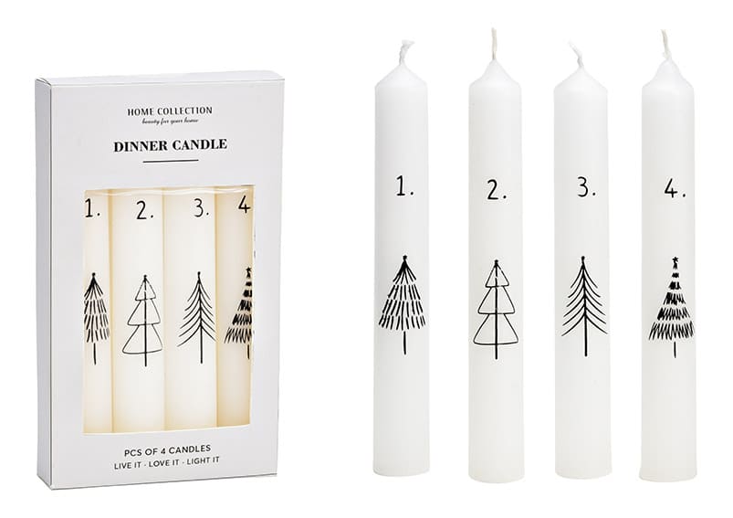 10041167 Kerze, Stabkerze Weihnachten, Weihnachtskerze , weiße Kerze, 10041167, Adventskerzen, Stick Candles, Kerze Adventskranz