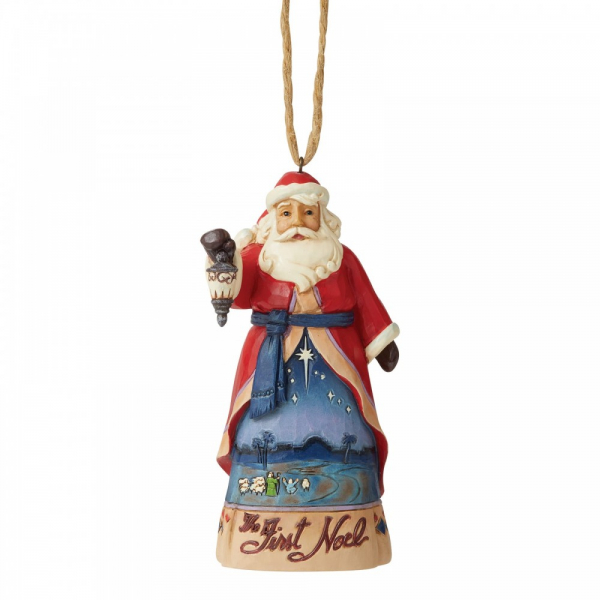 hc-6006666a Heartwood Creek, Jim Shore, Lapland Santa, Weihnachtsmann, Ornament, Anhänger, Weihnachtsanhänger, Tannenbaumanhänger, First Noel, Erstes Weihnachtsfest