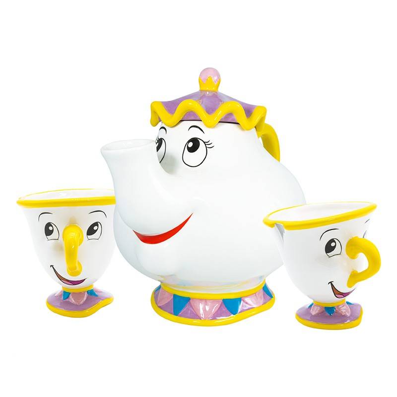 ABYTAB057 Walt Disney Figur, Mrs. Potts Teekanne, ABYTAB057, Abysse Disney, Teeset, Becher, Tasse, Tassilo, Chip, Schöne und das Biest, Disney Geschirr, Beauty and the Beast