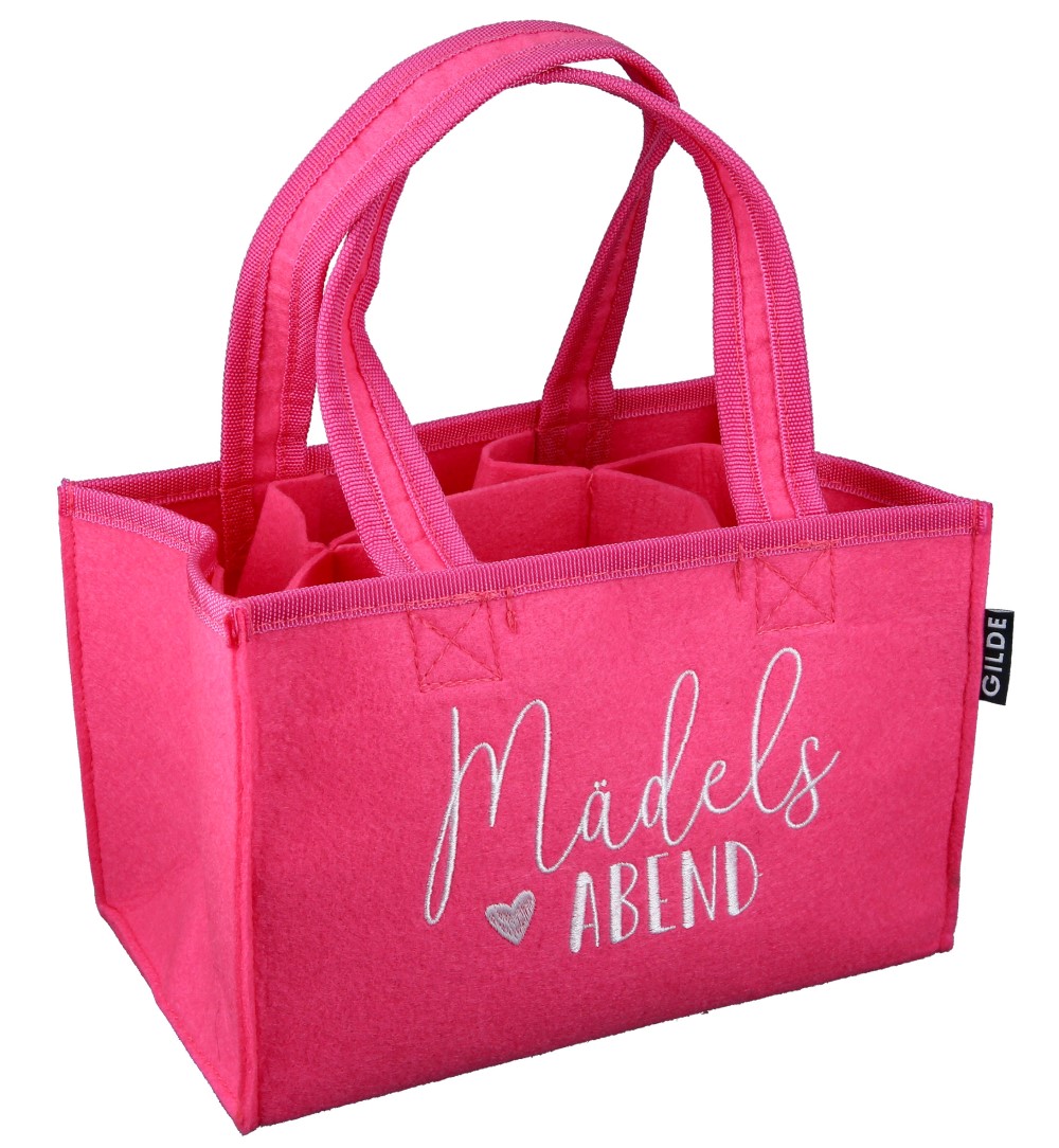 Flaschentasche Mädelsabend - Gilde Flaschentasche Filztasche 44074 / Flaschenträger 6 Flaschen - Tragetasche Flaschentasche Mädelsabend - Gilde Flaschentasche Filztasche 44074 / Flaschenträger 6 Flaschen - Tragetasche