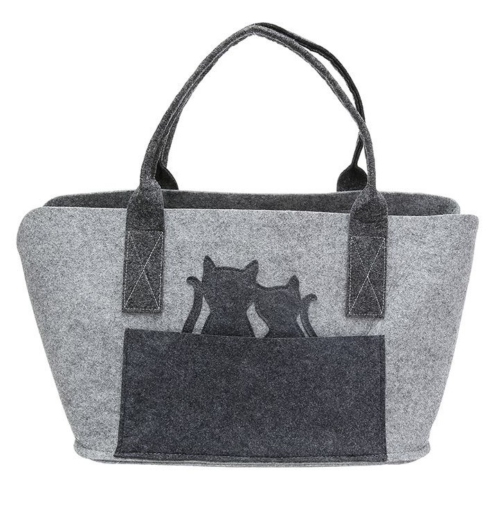 Tasche Katzenpaar hellgrau - Gilde Filztasche 45513 / Einkaufstasche / Strandtasche / Shopper / Handtasche / Tragetasche Tasche Katzenpaar hellgrau - Gilde Filztasche 45513 / Einkaufstasche / Strandtasche / Shopper / Handtasche / Tragetasche
