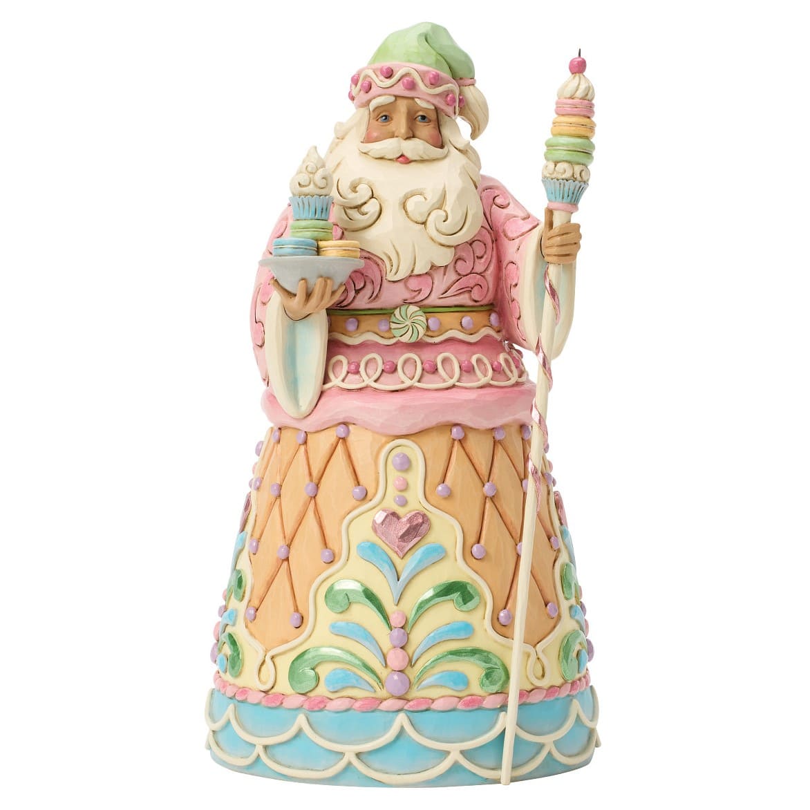 Sweets - Santa's Sweet Indulgence - Heartwood Creek by Jim Shore 6018891 - Weihnachtsmann mit Macaron-Stab