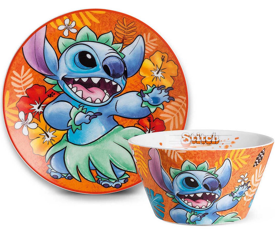 Stitch Set 2-teilig Desserteller & Schälchen Orange Edition 122037 - Disney by Egan