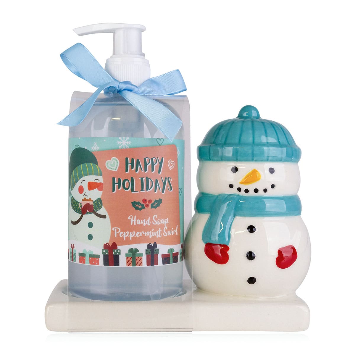 8160196a Accentra Seifenspender Schneemann, Flüssigseife, Weihnachtsseife, Weihnachtgeschenk, Mitbringsel, 8160196, Pumpspender Snowman