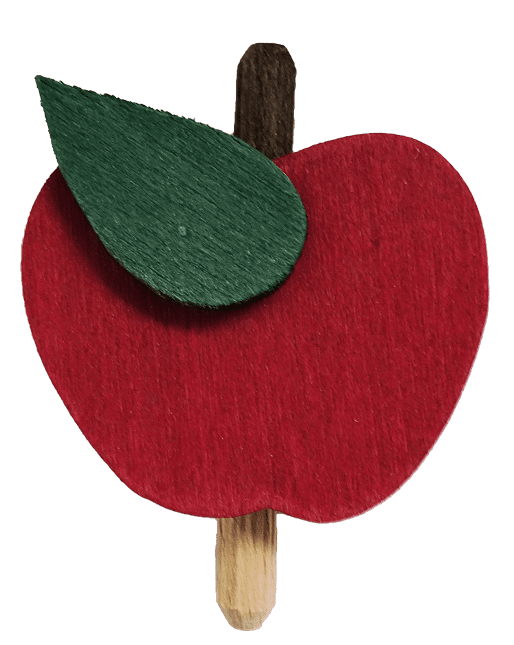HK-B075 Apfel rot mit Blatt / Steckfiguren für Kerzenringe von Sebastian Design