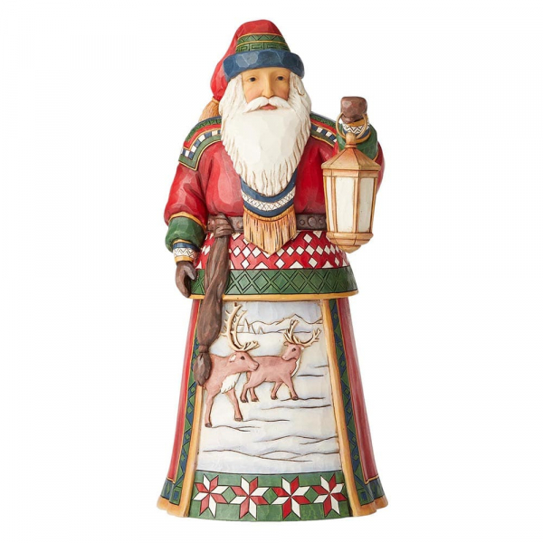 hc-6004131a Heartwood Creek, Jim Shore, Blanketed In Winter Blessings, Lapland Santa, Weihnachtsmann
