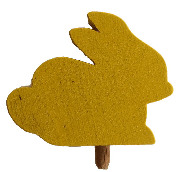 HK-56535-1108 Sebastian Design, Kerzenring, Candle Ring, 56535-1108 Osterhase, Osterhäschen gelb, Steckfigur für Kerzenring, Jahreszeitentisch, skandinavischer Holzkranz, Kerzenkranz