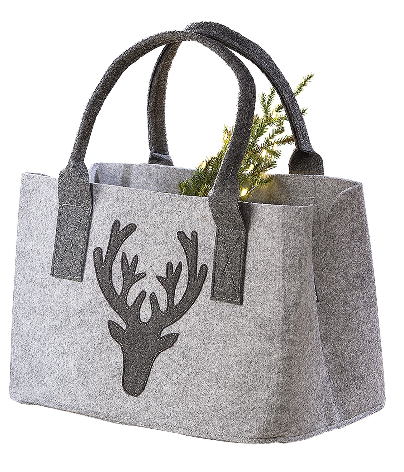 Hirsch / Elch Tasche hellgrau - Gilde Filztasche 42261 / Einkaufstasche / Strandtasche / Shopper / Handtasche / Tragetasche