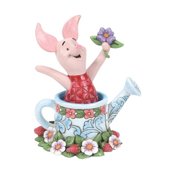 6014320a Disney Traditions, Jim Shore, Jim Shore Disneyfigur, 6014320, Picked For You, Piglet in Watering Can, Piglet in Gießkanne, Ferkel mit Blume, Jim Shore Disney, Disney Winnie the Pooh