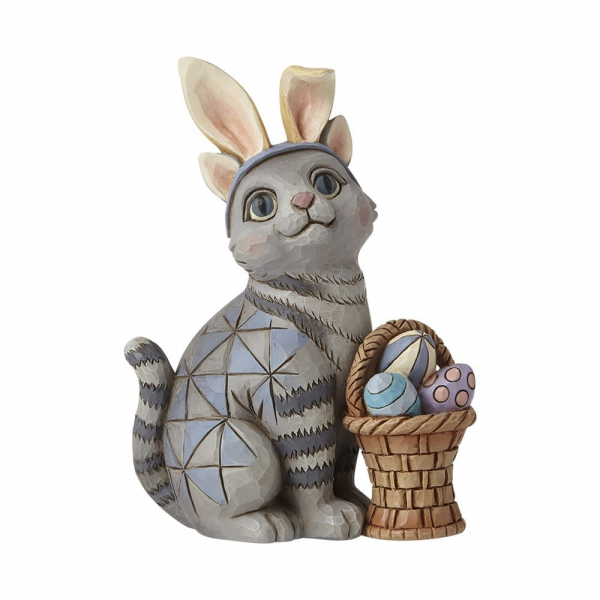 hc-6008412b Heartwood Creek, Jim Shore, Jim Shore Ostern, Jim Shore Frühling, 6008412, Mini Cat with Bunny Ears, Minikatze mit Osterhasenohren
