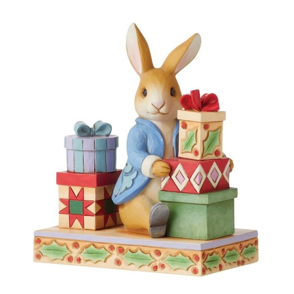 6010689b Beatrix Potter by Jim Shore, Beatrix Potter, Peter Rabbit, Peter Hase, Peter Rabbit with Presents, 6010689, Peter Hase mit Geschenken, Jim Shore Beatrix Potter, Jim Shore Peter Rabbit