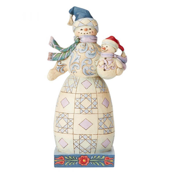 hc-6004140a Heartwood Creek, Jim Shore, Bundled In Love, Snowman with Snowbaby, Schneemann mit Schneebaby