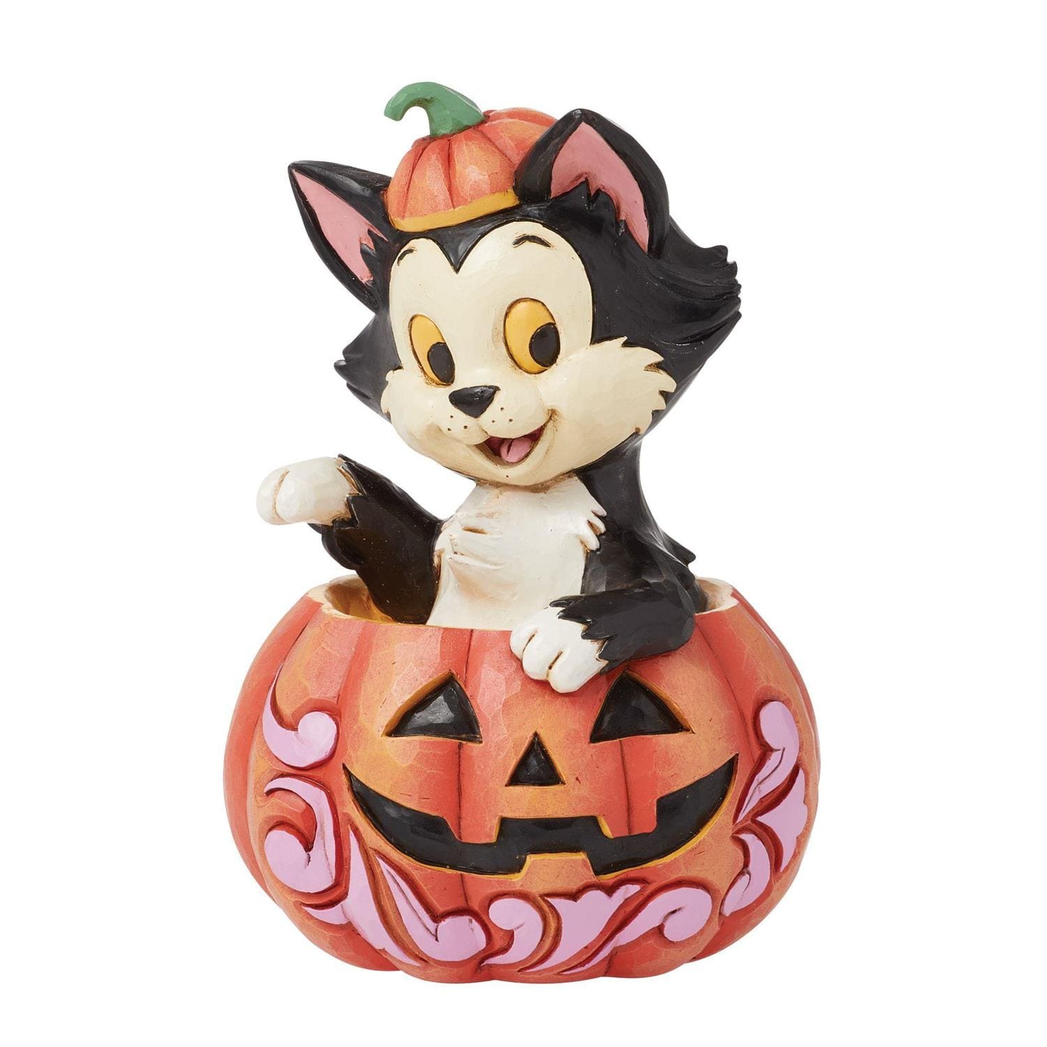 6016583 Jim Shore, Disney Traditions, Disneyfigur, Jim Shore Figur, 6016583, Figaro in Jack-O-Lantern, Katze Figaro im Kürbis, Pinocchio, Disney Halloweenfigur
