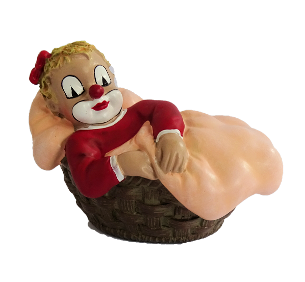 35042 Gilde Handwerk, Gilde Clowns, Mädchen im Korb, Geburt, Taufe, 35042, Geburt Mädchen, Gilde Clown