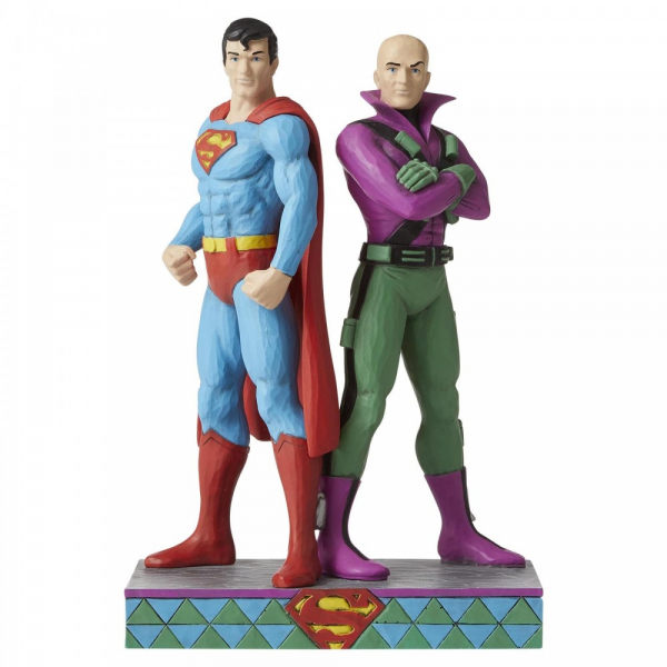 hc-6005981a Jim Shore, DC Comics, Heartwood Creek, DC Comics by Jim Shore, Superman and Lex Luthor, Supermann, Clark Kent