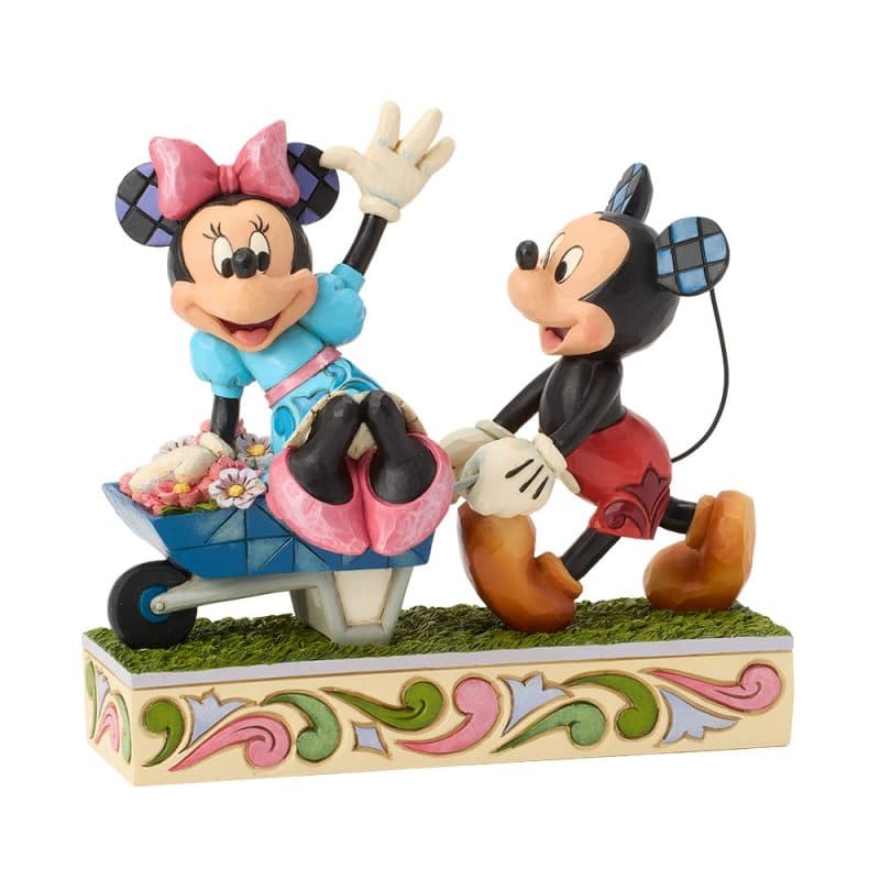 Mickey & Minnie Mouse Wheelbarrow / Schubkarre 6019895 Disney Traditions Jim Shore Disney Figur