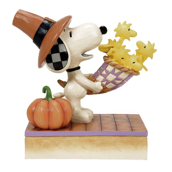 6016579a Jim Shore, Peanuts, Peanutsfigur, Harvest Happiness Snoopy & Woodstock, 6016579, Snoopy Cornucopia, Snoopy Füllhorn