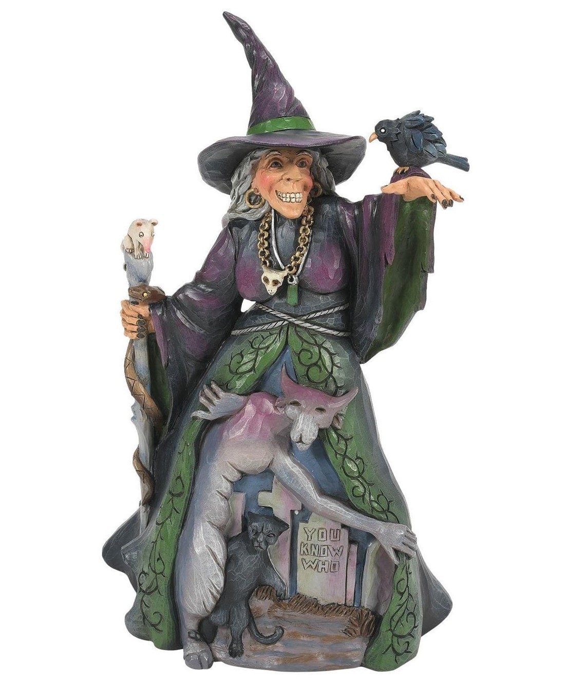 6016637 Jim Shore, Heartwood Creek, Halloween, Something Wicked's on the Way, Evil Witch, Böse Hexe, Herbstdeko, Halloweendeko, Halloweenfigur, 6016637