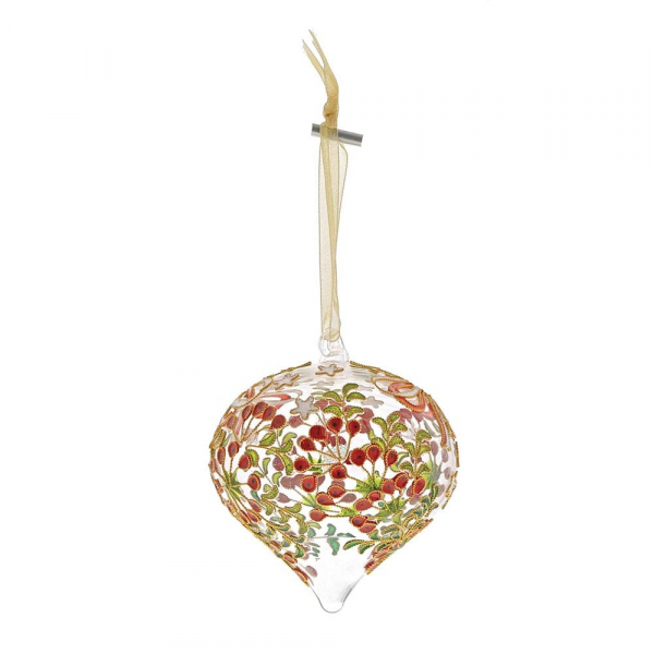 Bowknot-1 Enesco's Treasury of Ornaments, Ornament, Weihnachtskugel, handbemalt, mundgeblasen, Glaskugel, Dekokugel