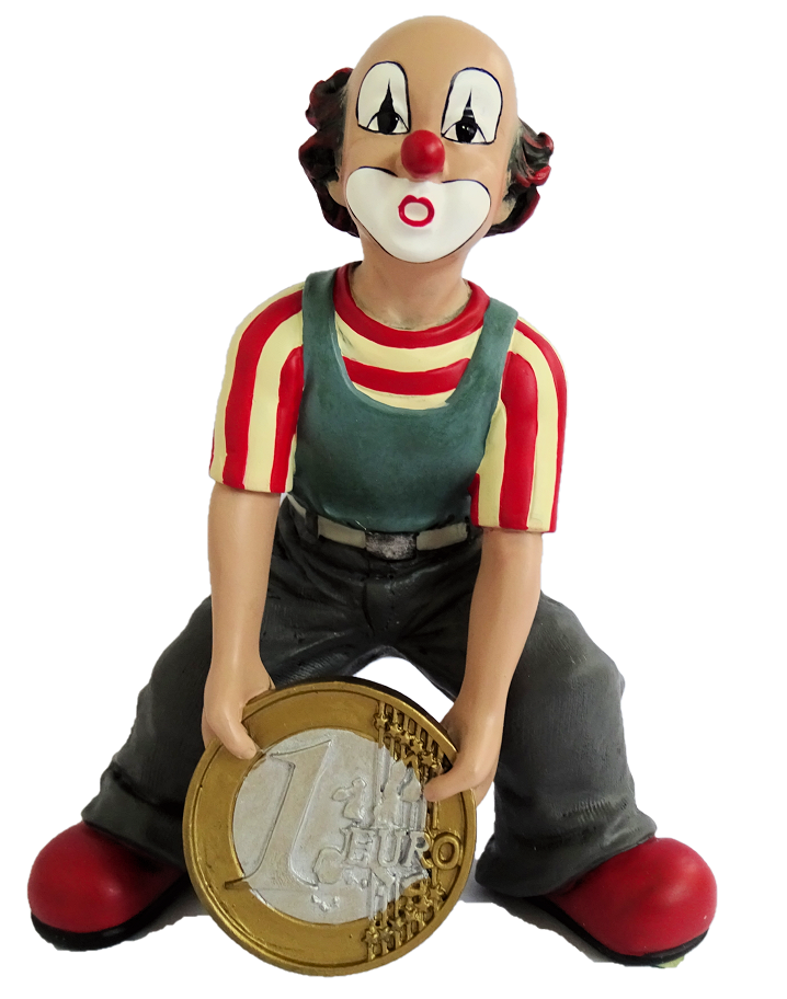 gc-35895 Gilde Handwerk, Gilde Clowns, Eurobelix, Clown mit Euromünze, 35895, Gilde Clowns Comedy Collection