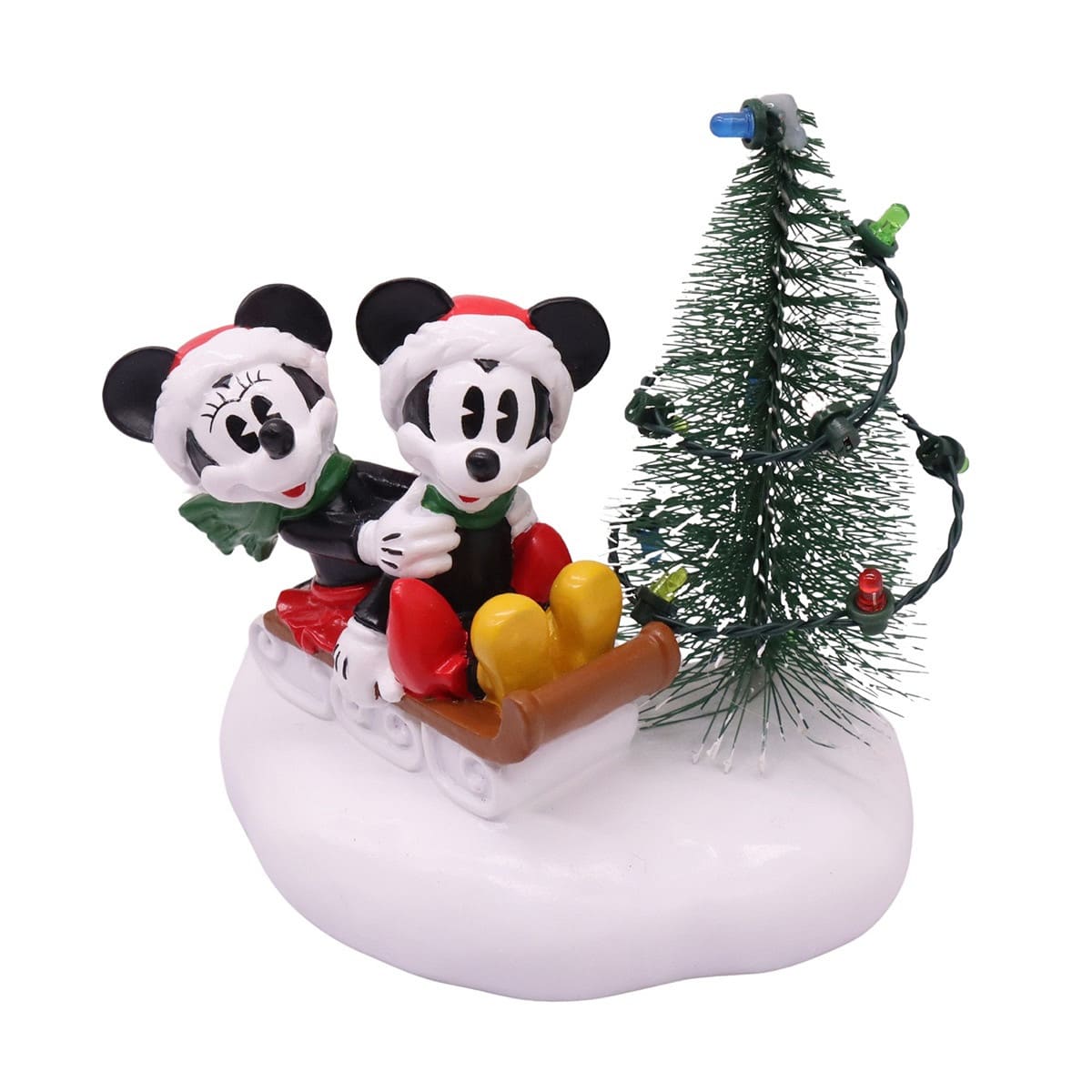 Mini Weihnachtsfigur - Micky und Minnie Maus auf Schlitten - DN26393 - Disney Figur von Christmas Inspirations